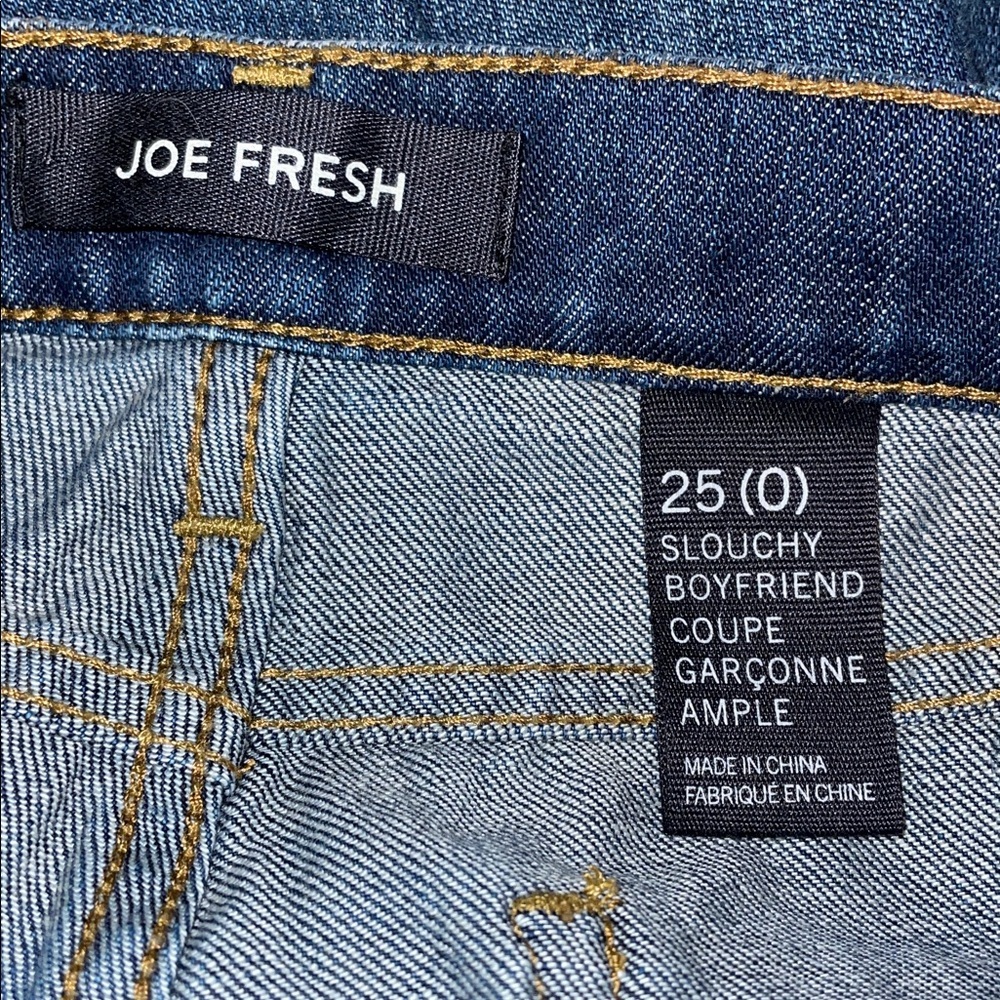 Joe Fresh Dark Blue Straight Jeans. Slouchy Boyfriend. Size 0/25. - Picture 3 of 10